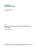 How to increase recycling rates of residential waste in the United States